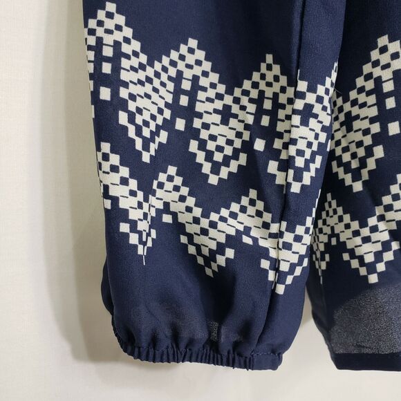 Charming Charlie Womens Blouse Size Medium M Blue Sheer Long Sleeve Tie Neck - Picture 4 of 11